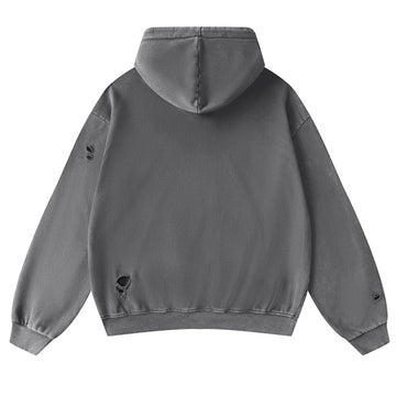 Shadow Burnout Distressed Grey Hoodie